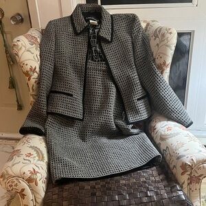 Louis Frraud Monochrome Tweed Jacket and Skirt Set